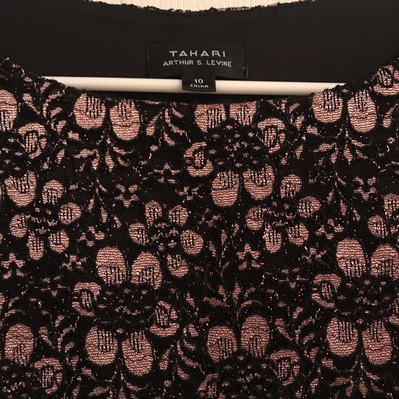 tahari sparkle lace dress black - Picture 2 of 3